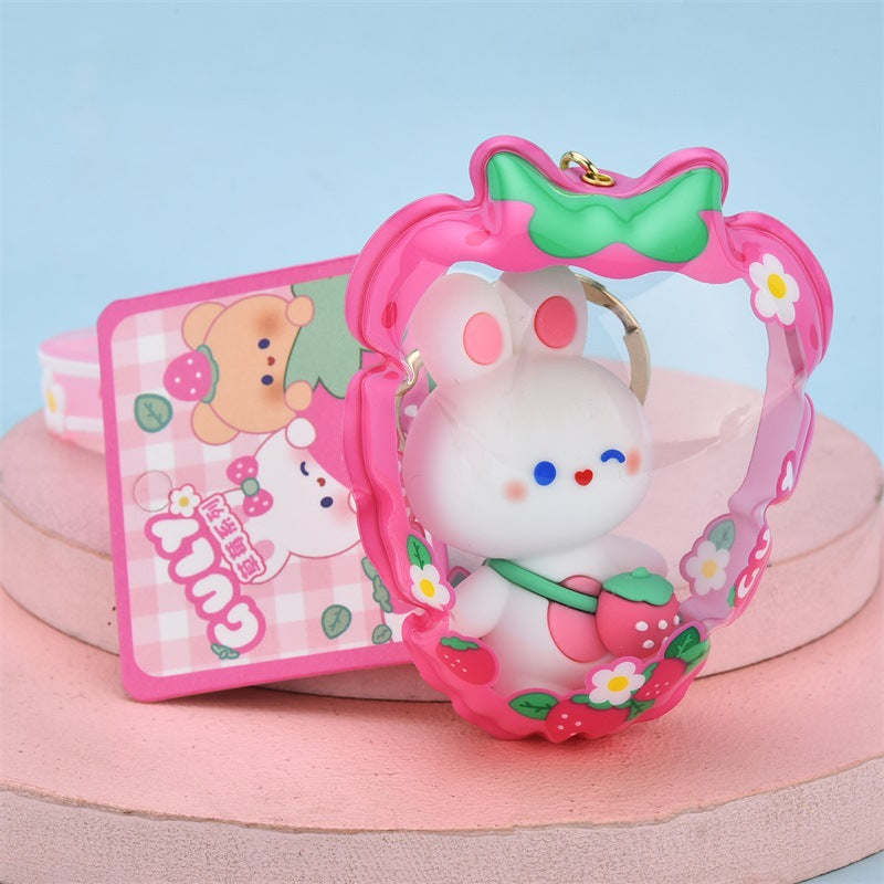 Wholesale Cute White Rabbit PVC Keychains